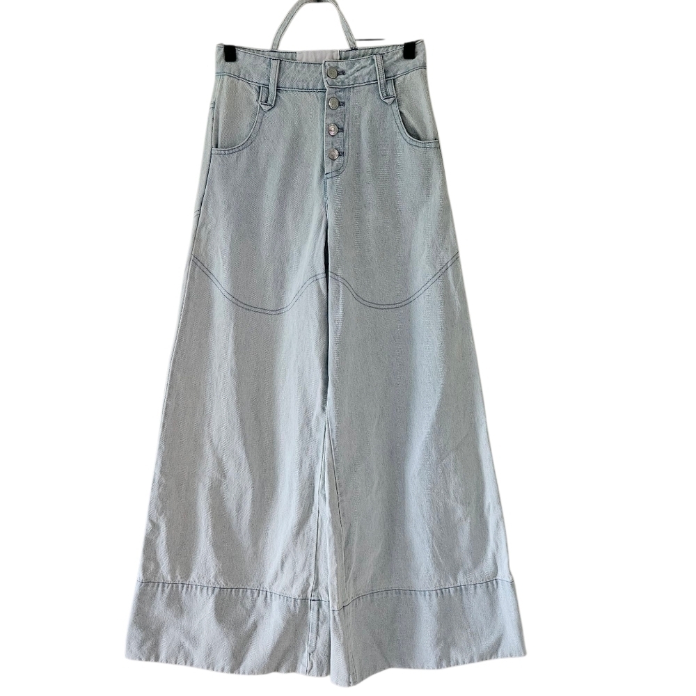 House Of Sunny Handlebar Curve Light Wash Wide Leg Jeans - Picture 2 of 13